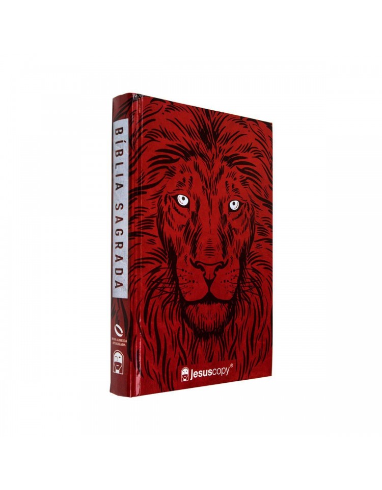 Bíblia Sagrada - NAA - capa dura - Jesus Copy - Leão vermelho
