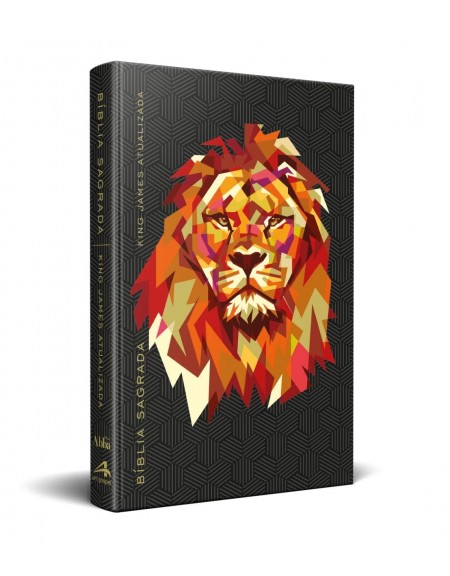 Bíblia King James Atualizada - capa dura slim - Leão geométrico