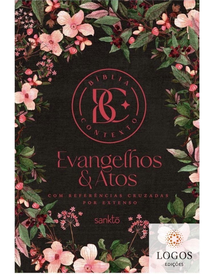 Bíblia Contexto - Evangelhos & Atos - NVT - capa dura soft touch - floral. 7908249103144