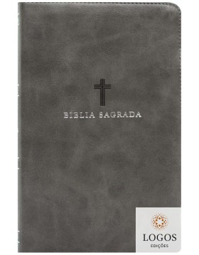 Bíblia Leitura Perfeita - ACF - letra grande - edição de luxo - capa cinza cruz soft-touch. 9786556895079