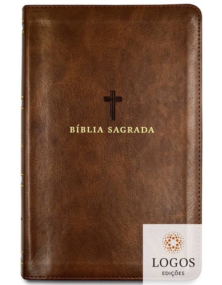 Bíblia Leitura Perfeita - ACF - letra grande - edição de luxo - capa castanha cruz soft-touch. 9786556890548