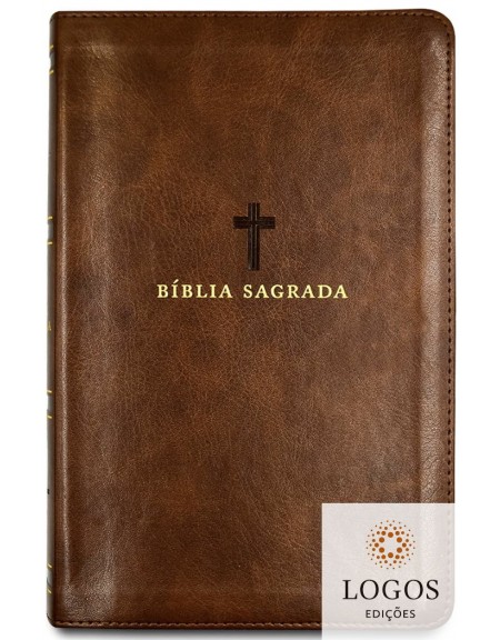 Bíblia Leitura Perfeita - ACF - letra grande - edição de luxo - capa castanha cruz soft-touch. 9786556890548