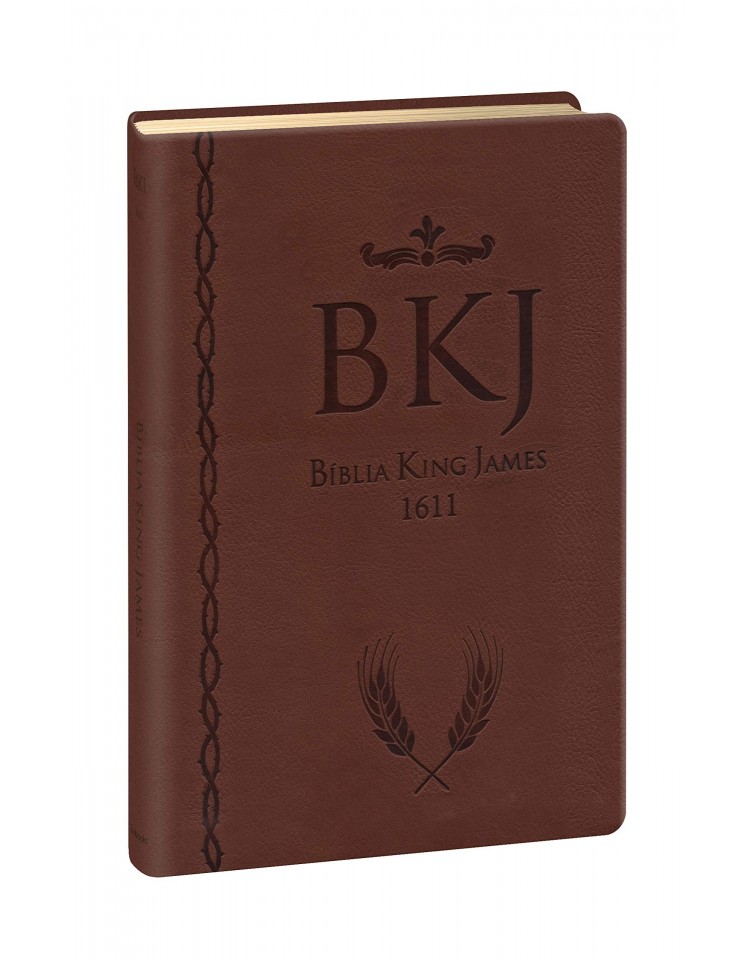 Bíblia King James 1611 - letra grande - capa ultra-fina - luxo castanha