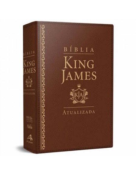 Bíblia de Estudo King James Atualizada - letra grande - capa luxo castanho