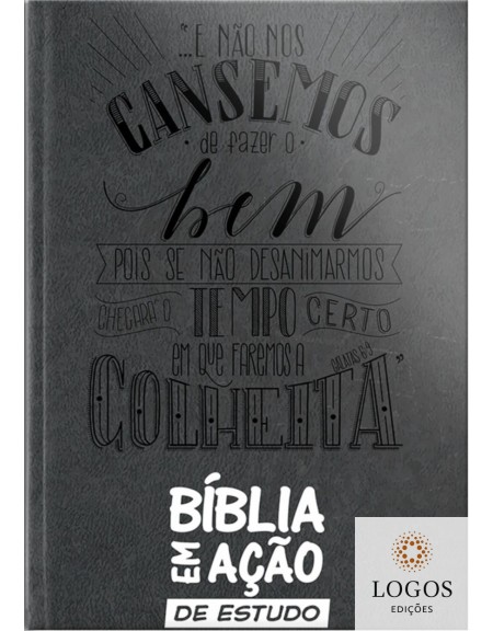 Bíblia em ação de estudo - capa luxo cinza. 7897185853780