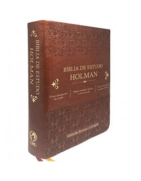 Bíblia de Estudo Holman - capa luxo castanha