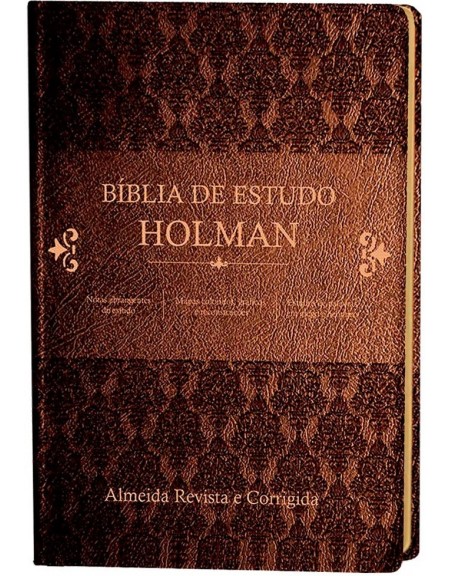 Bíblia de Estudo Holman - capa luxo castanha