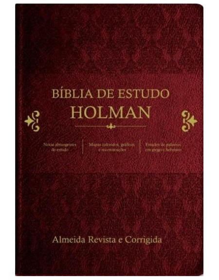 Bíblia de Estudo Holman - capa luxo vinho