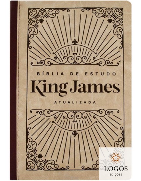 Bíblia de Estudo King James Atualizada - letra grande - capa luxo bordô e bege. 9786589938590