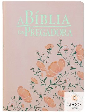 A Bíblia da Pregadora - capa luxo couro bonded - floral rosa. 7899938416853
