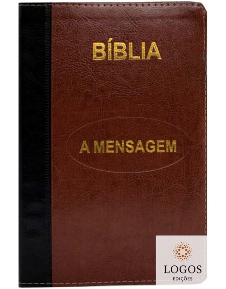 Bíblia A Mensagem - luxo - preto e castanho e preto. 45249. Eugene Peterson