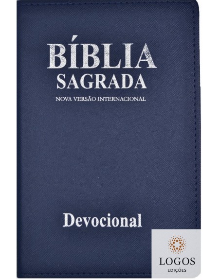 Bíblia Devocional Presente Diário - NVI - capa luxo com índice - azul. 41718