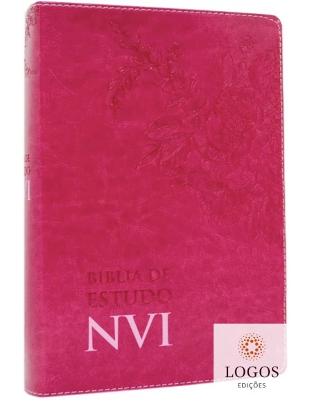 Bíblia de Estudo NVI - edição de luxo - capa PU pink. 9788000004891