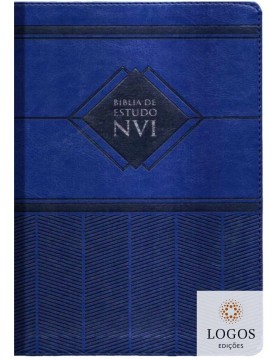 Bíblia de Estudo NVI - edição de luxo - capa PU azul. 9788000004860