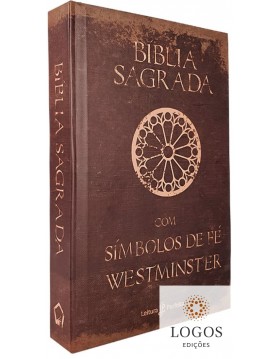 Bíblia Sagrada com símbolos de fé Westminster - leitura perfeita - NVI - castanha. 9786584737051
