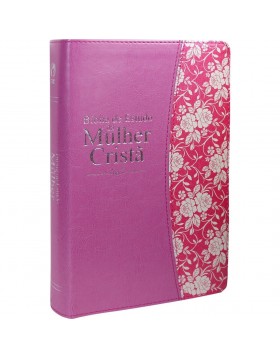 Bíblia de Estudo da Mulher Cristã - grande - capa luxo rosa