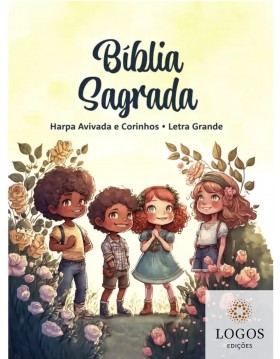 Bíblia Sagrada Infantil - ARC - com Harpa Avivada e Corinhos - letra grande - crianças jardim. 7908084616632