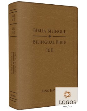 Bíblia King James 161 - bilingue - capa luxo - castanho. 9786586996814
