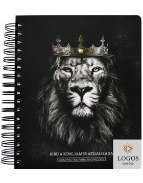 Bíblia King James Atualizada- com espaço para anotações - letra grande - capa espiral - Leão Rei dos reis. 7908084616328