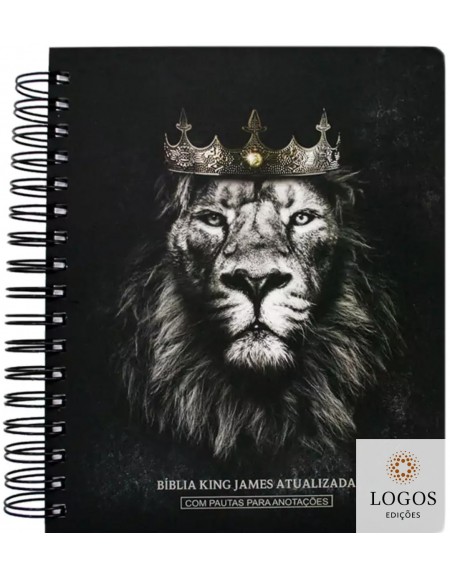 Bíblia King James Atualizada- com espaço para anotações - letra grande - capa espiral - Leão Rei dos reis. 7908084616328