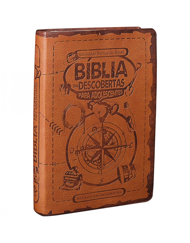 Bíblia das Descobertas para Adolescentes - capa couro sintético - castanho claro