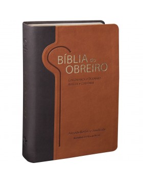 Bíblia do Obreiro - capa em couro sintético - castanha