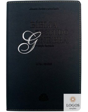 Bíblia de Estudo de Genebra - 3.ª edição - letra grande - capa luxo - azul. 7899938424612