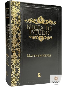 Bíblia de Estudo Matthew Henry - capa luxo - Preta. 9788576893592