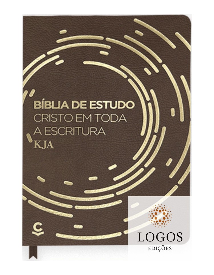 Bíblia de Estudo Cristo em toda a Escritura - King James Atualizada - letra grande - capa luxo - castanho. 9786589938590