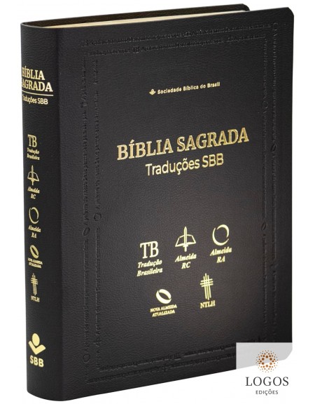 Bíblia Sagrada Traduções - ARC - RA - NAA - NTLH - TB - capa luxo - preta. 7899938423868