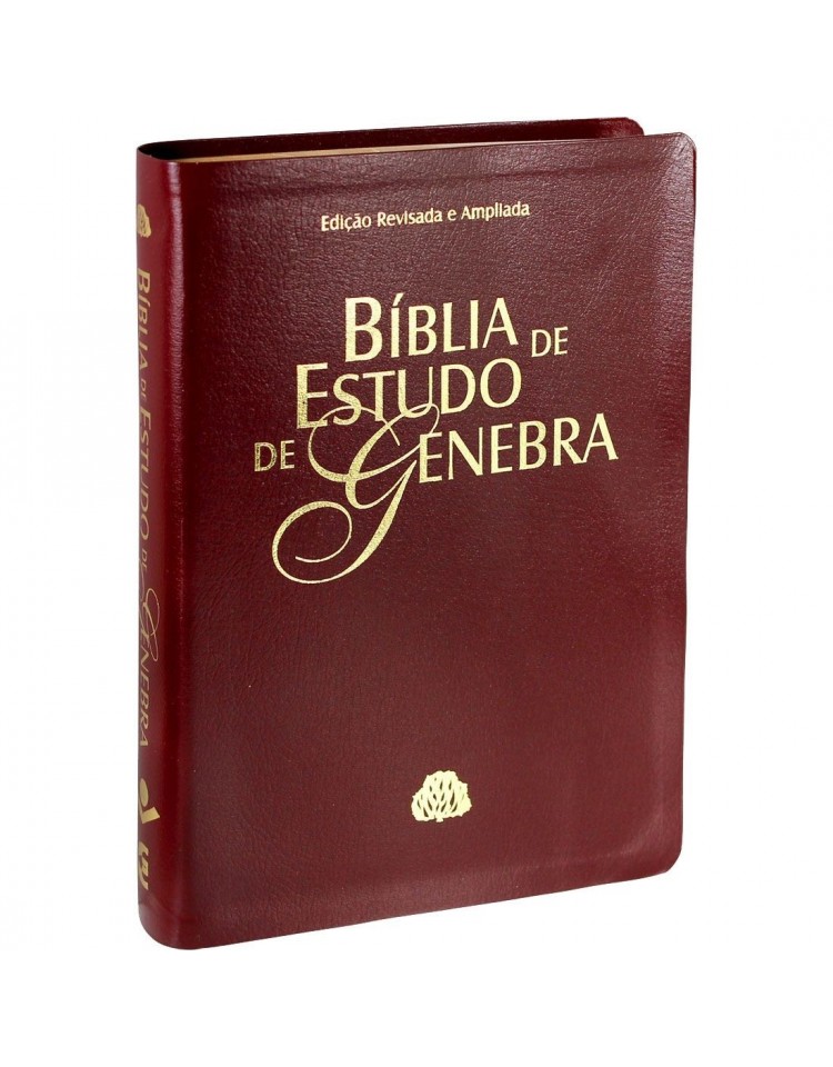 Bíblia de Estudo de Genebra - capa luxo - vinho nobre