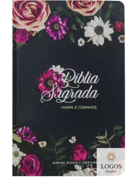 Bíblia Sagrada - ARC - com Harpa Avivada e Corinhos - letra gigante - capa dura - Floral pink. 7908084619770