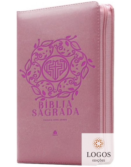 Bíblia King James Clássica - capa com fecho - rosa. 9788577425112