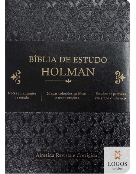 Bíblia de Estudo Holman - capa luxo preta. 7898203067905