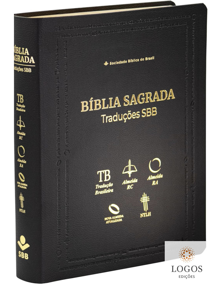 Bíblia Sagrada Traduções - ARC - RA - NAA - NTLH - TB - capa luxo - preta. 7899938423868