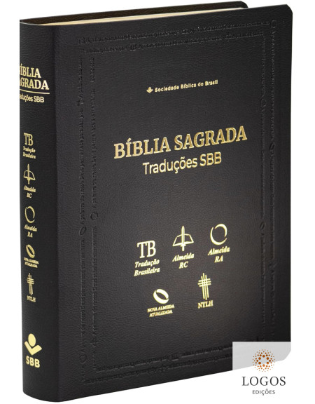 Bíblia Sagrada Traduções - ARC - RA - NAA - NTLH - TB - capa luxo - preta. 7899938423868