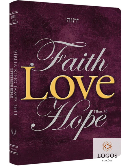 Bíblia King James 1611 - capa ultra-fina - Lettering Bible - Faith, love, hope. 9786586996579