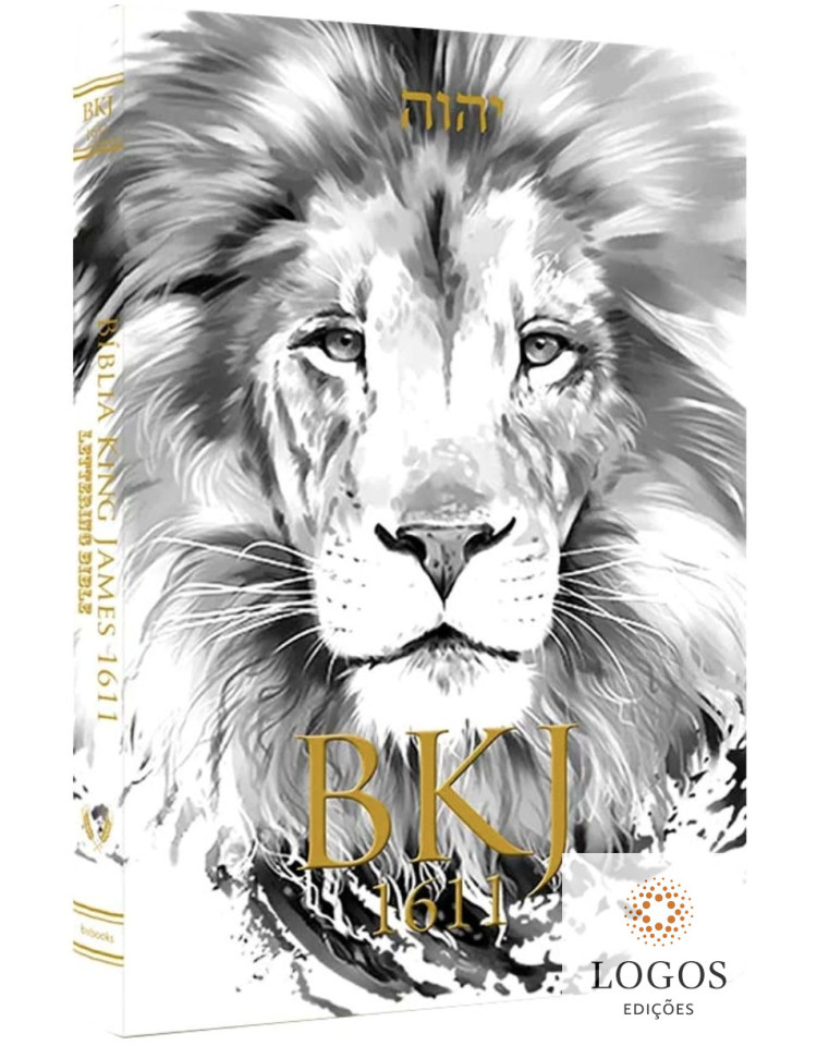 Bíblia King James 1611 - capa ultra-fina - Lettering Bible - Leão branco. 9786586996531
