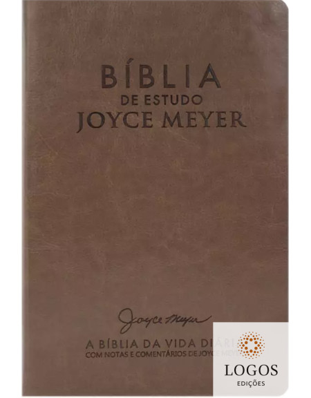Bíblia de Estudo Joyce Meyer - A Bíblia da Vida Diária - NVI - letra grande - capa luxo castanho claro. 6015924366327