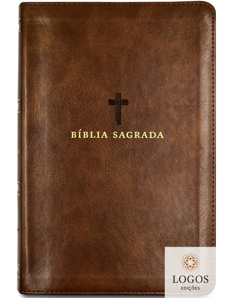 Bíblia Leitura Perfeita - ACF - letra grande - edição de luxo - capa castanha cruz soft-touch. 9786556890548