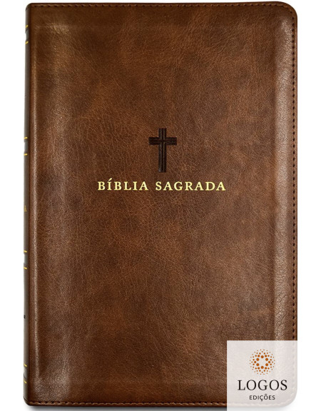 Bíblia Leitura Perfeita - ACF - letra grande - edição de luxo - capa castanha cruz soft-touch. 9786556890548