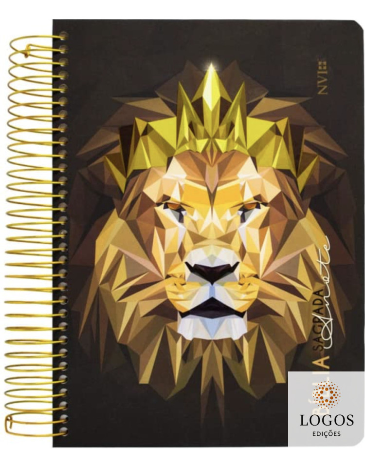 Bíblia Anote - NVI - letra grande - capa espiral - leão geométrico. 9786589938057