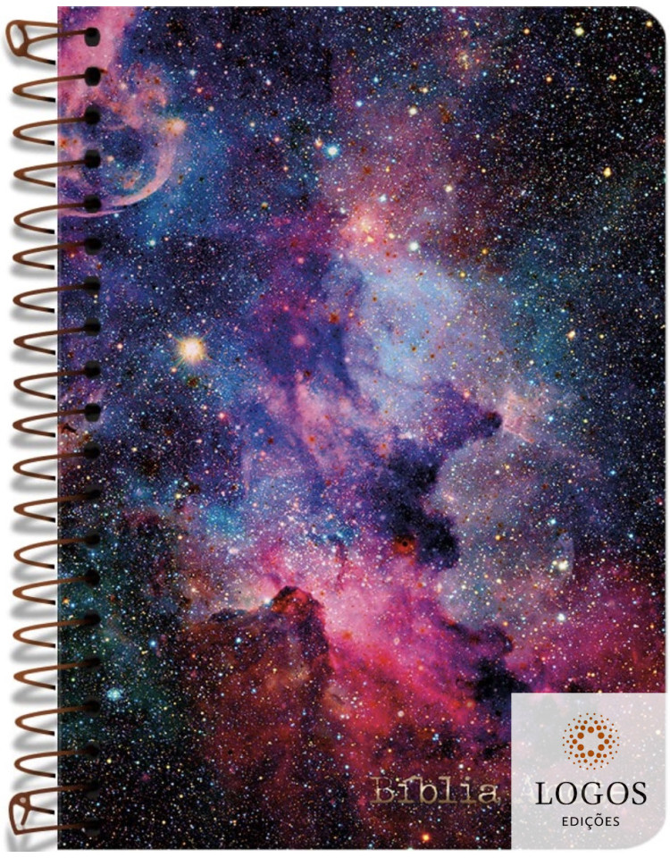 Bíblia Anote - NVI - letra grande - capa espiral - Galáxia - brilha no escuro. 9786556552354