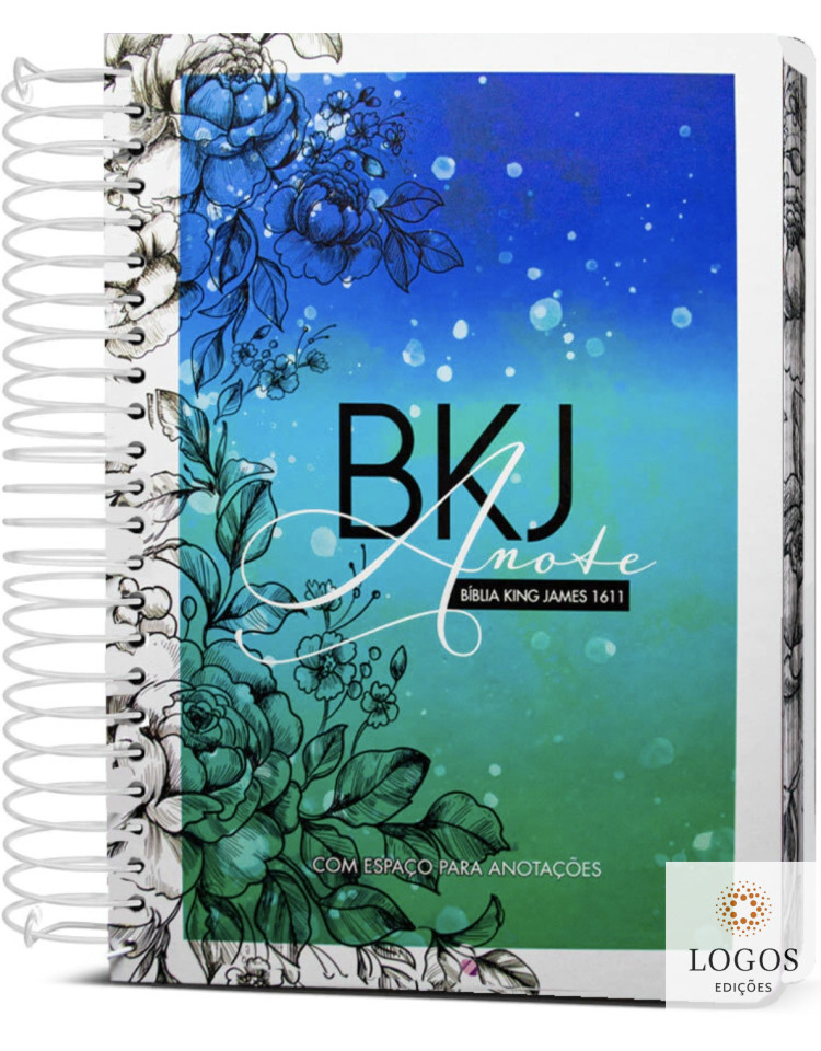 Bíblia King James Fiel 1611- Anote - letra grande - capa espiral - flores aguarela. 9786589938064