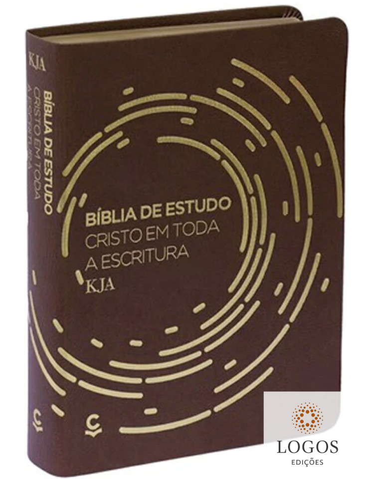 Bíblia de Estudo Cristo em toda a Escritura - King James Atualizada - letra grande - capa luxo - castanho. 9786589938590