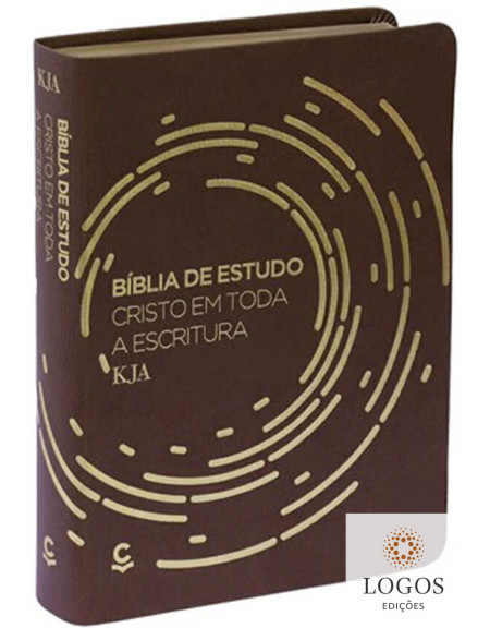 Bíblia de Estudo Cristo em toda a Escritura - King James Atualizada - letra grande - capa luxo - castanho. 9786589938590
