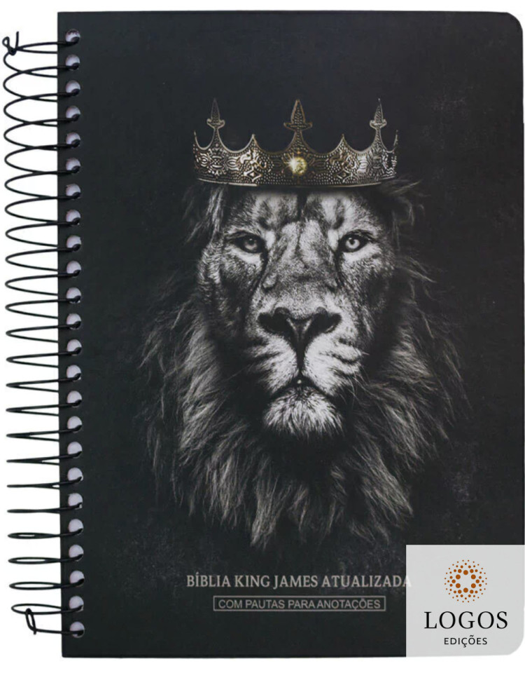 Bíblia King James Atualizada- com espaço para anotações - letra grande - capa espiral - Leão Rei dos reis. 7908084616328