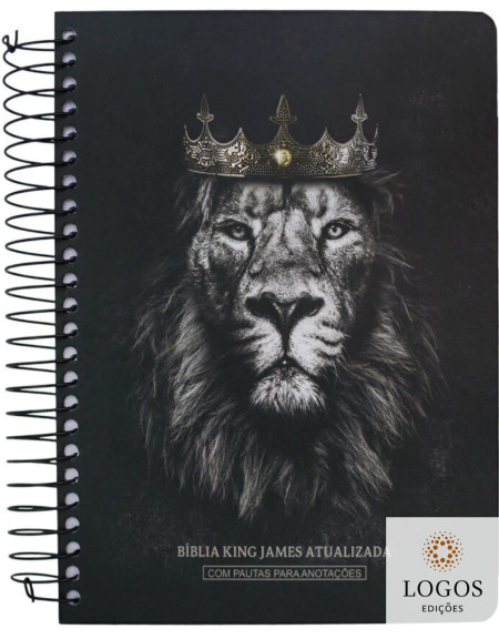 Bíblia King James Atualizada- com espaço para anotações - letra grande - capa espiral - Leão Rei dos reis. 7908084616328