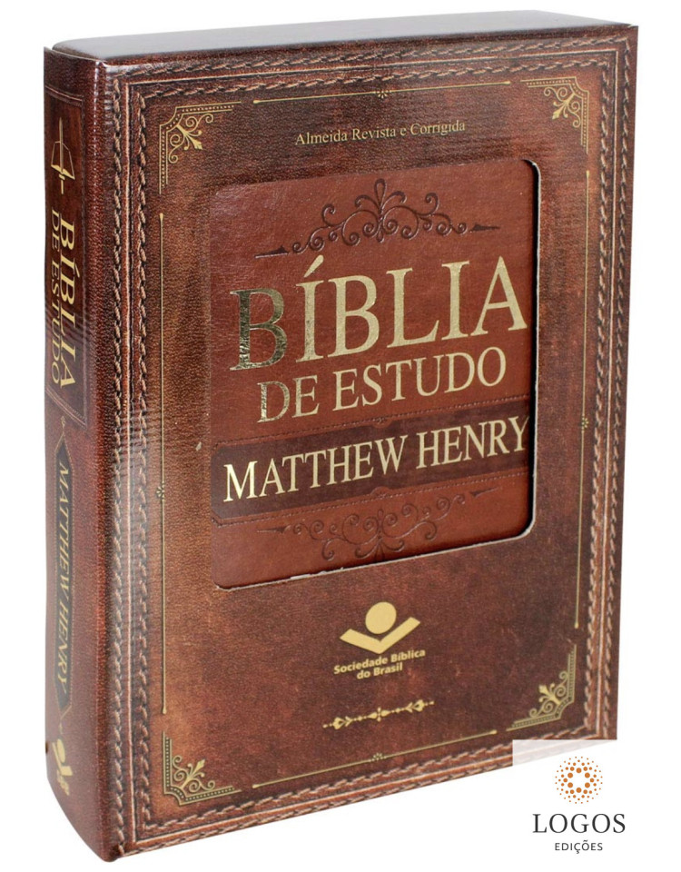 Bíblia de Estudo Matthew Henry - capa luxo - Castanho. 7899938404164