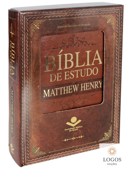 Bíblia de Estudo Matthew Henry - capa luxo - Castanho. 7899938404164